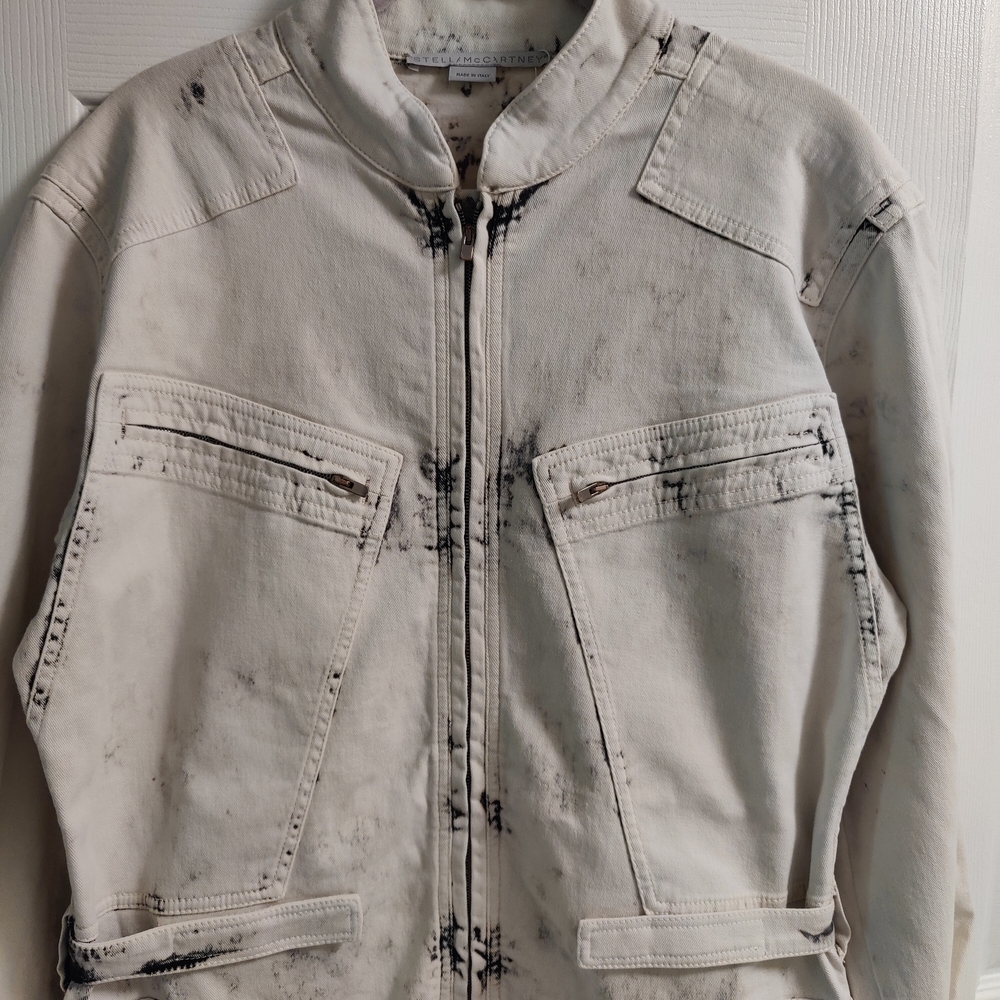 STELLA McCartney Acid Wash Zip Denim Utility Jumpsuit $1330 Size 40 US Med - Picture 13 of 16